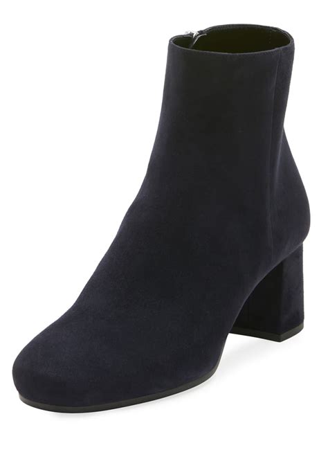 prada suede 55mm block heel boot